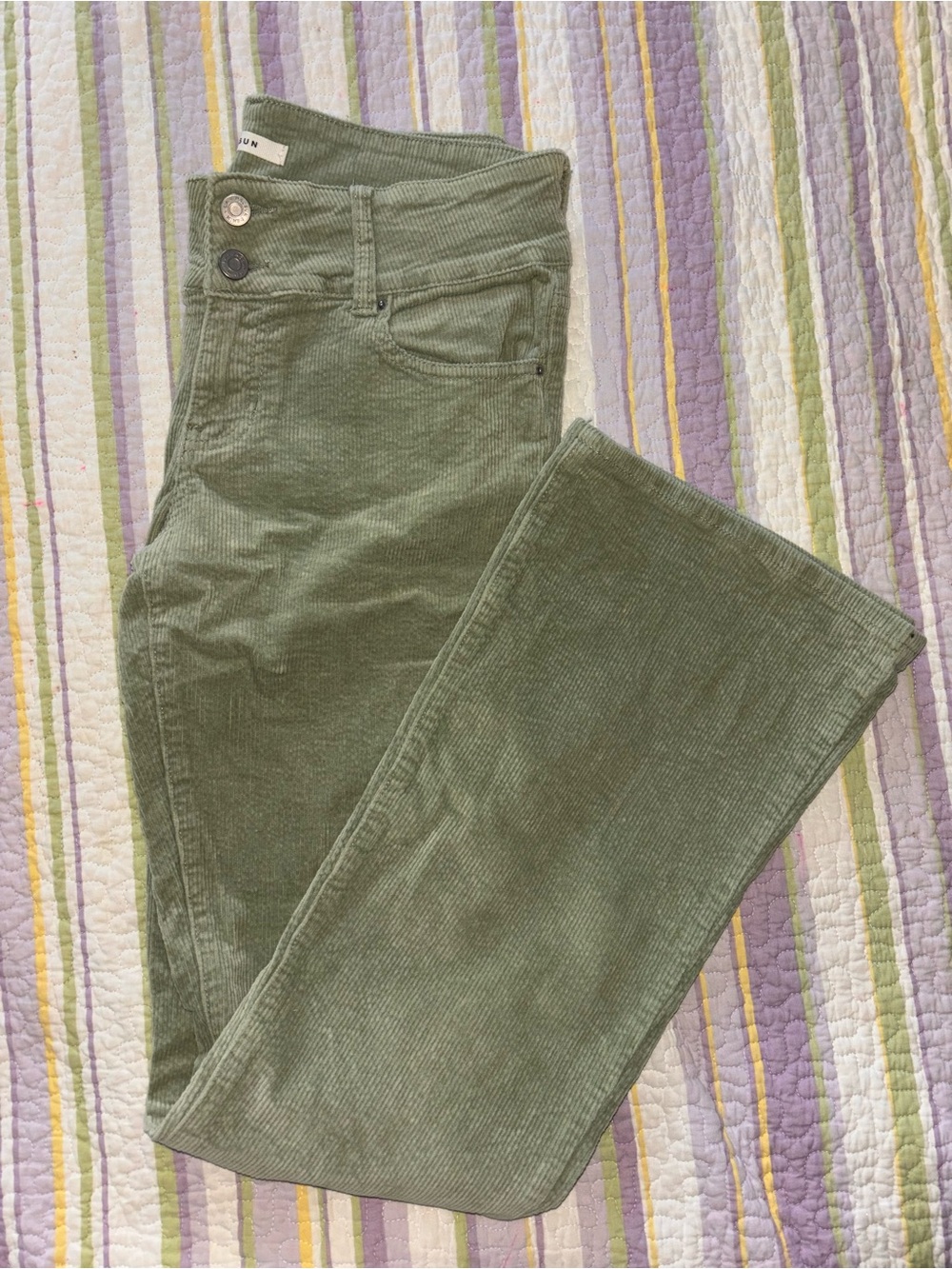 PacSun Olive Green Corduroy Wide-Leg Jeans